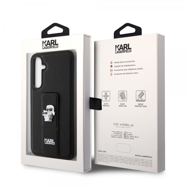 Karl Lagerfeld Samsung Galaxy S23 FE Deksel Saffiano Grip Stand Svart