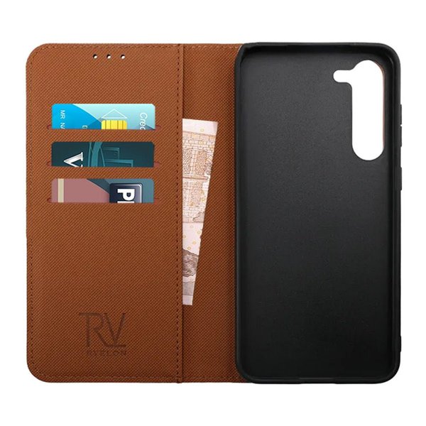 Rvelon Samsung Galaxy S23 Plus Etui Detachable Wallet Case Brun