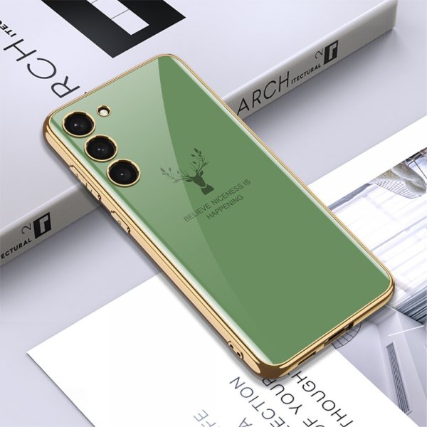 GKK Samsung Galaxy S23 Plus Deksel Hjortmotiv Lysegrønn