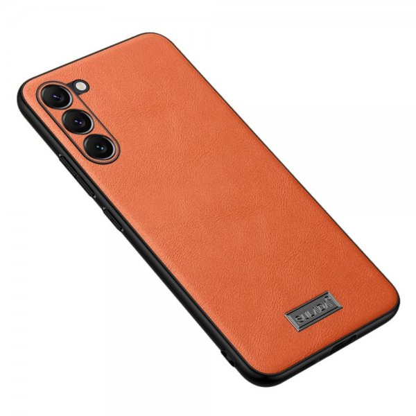 Sulada Samsung Galaxy S23 Plus Deksel Skinntekstur Oransje
