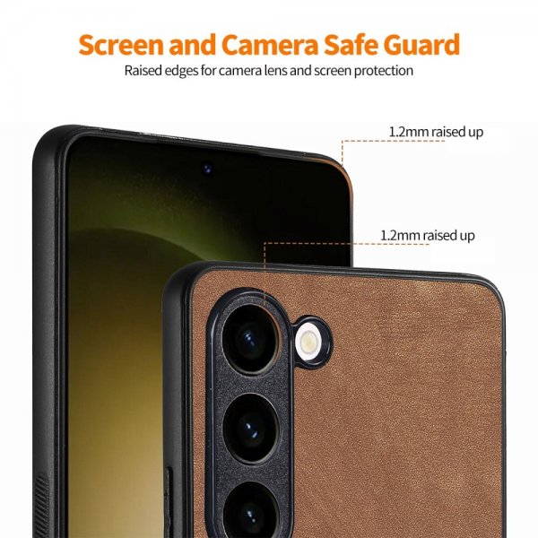 ENKAY Samsung Galaxy S23 Plus Deksel med Skjermbeskytter Skinntekstur Lilla