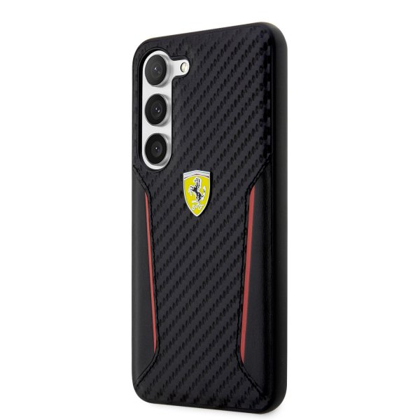 Ferrari Samsung Galaxy S23 Deksel Carbon & Stripe Svart