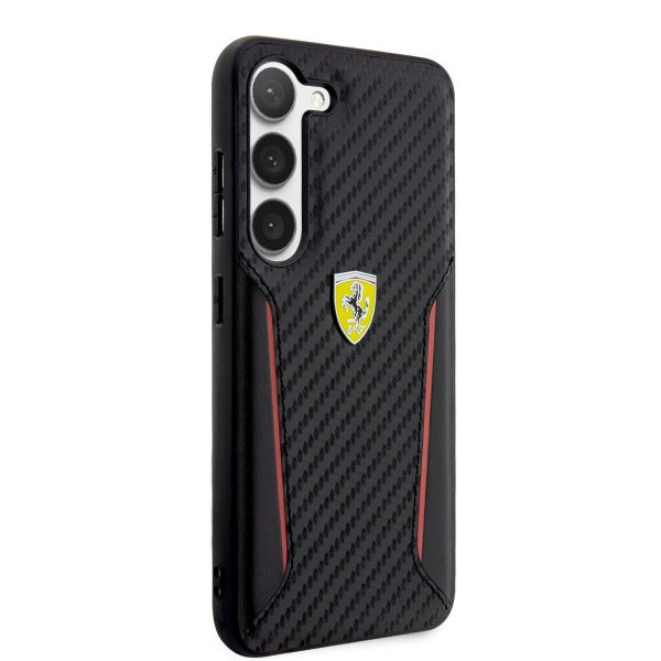 Ferrari Samsung Galaxy S23 Deksel Carbon & Stripe Svart