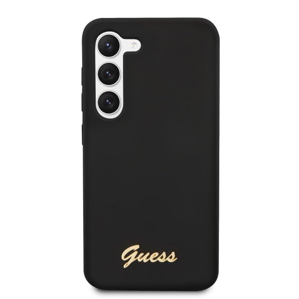 Guess Samsung Galaxy S23 Deksel Liquid Silicone Metal Logo Svart