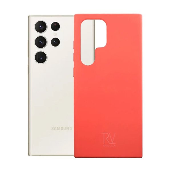 Rvelon Samsung Galaxy S23 Ultra Deksel Silikon Rosa