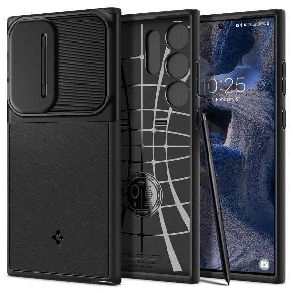 Spigen Samsung Galaxy S23 Ultra Deksel Optik Armor Svart