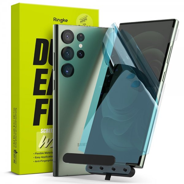 Ringke Samsung Galaxy S23 Ultra Skjermbeskytter Dual Easy Film 2-pakning