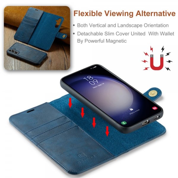Dg.Ming Samsung Galaxy S24 FE Etui Avtagbart Deksel Blå