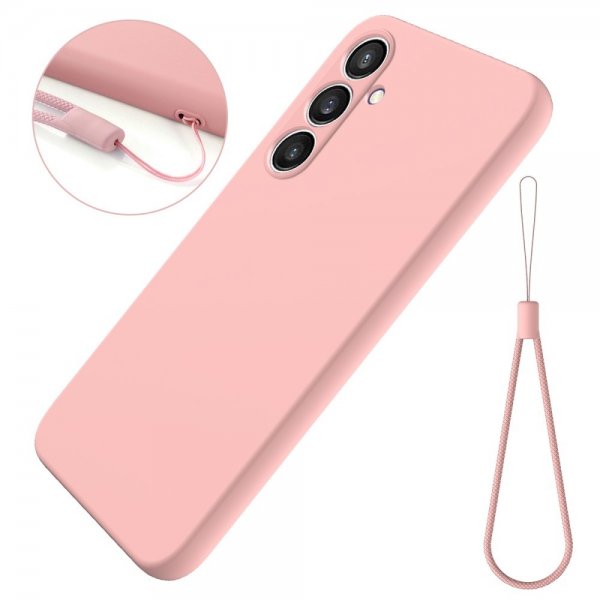 Samsung Galaxy S24 FE Deksel med Stropp Silikon Rosa