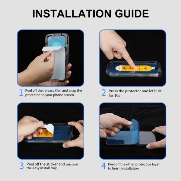 ENKAY Samsung Galaxy S24 FE Skjermbeskytter Monteringsramme Easy Install