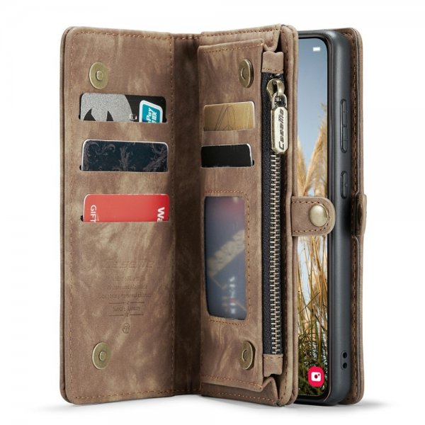 CaseMe Samsung Galaxy S24 Etui 008 Series Avtakbart Deksel Brun