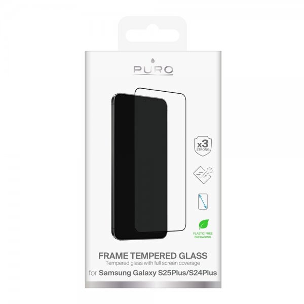 Puro Samsung Galaxy S24 Plus/Galaxy S25 Plus Skjermbeskytter Frame Tempered Glass