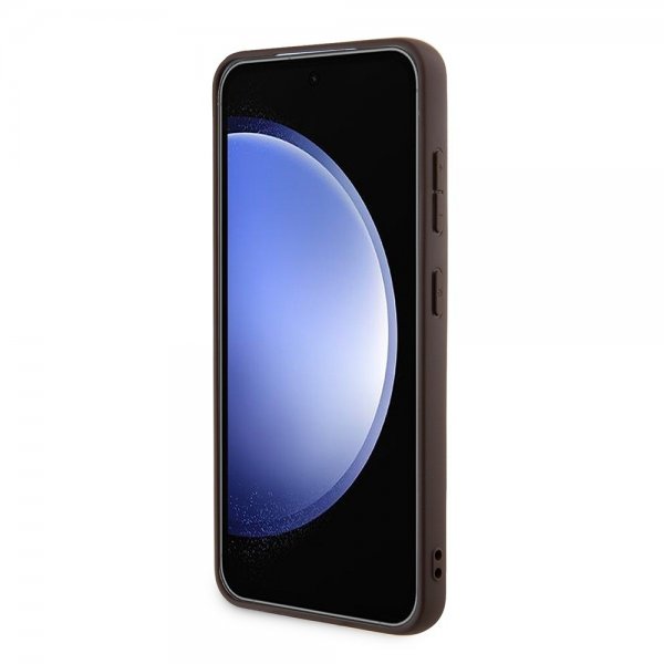 Guess Samsung Galaxy S24 Plus Bottom Stripe Metal Logo Brun