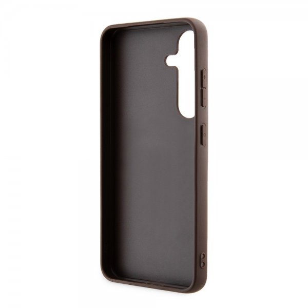 Guess Samsung Galaxy S24 Bottom Stripe Metal Logo Brun