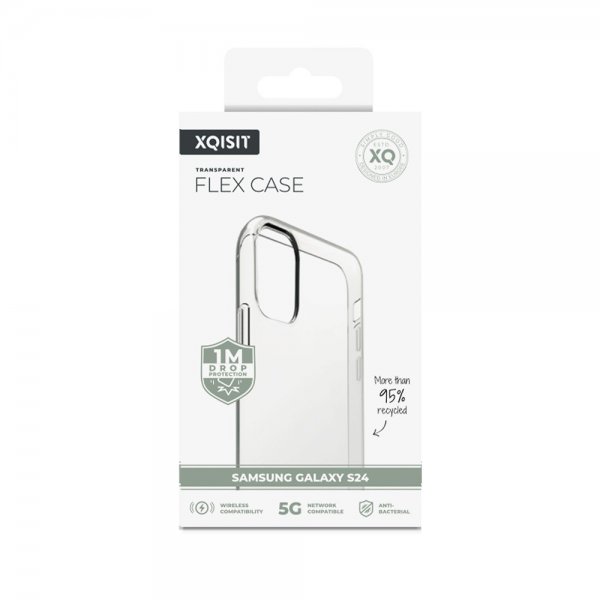 Xqisit Samsung Galaxy S24 Deksel Flex Case Transparent
