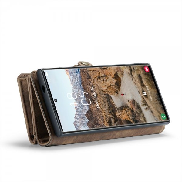 CaseMe Samsung Galaxy S24 Ultra Etui 008 Series Avtakbart Deksel Brun