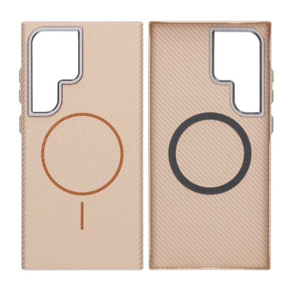 Samsung Galaxy S24 Ultra Deksel Karbonfibermønster MagSafe Gull