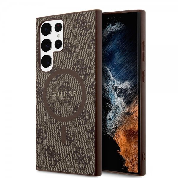 Guess Samsung Galaxy S24 Ultra 4G Pattern MagSafe Brun