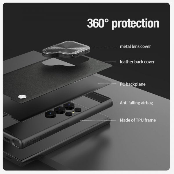 Nillkin Samsung Galaxy S24 Ultra Deksel CamShield Prop Leather Blå
