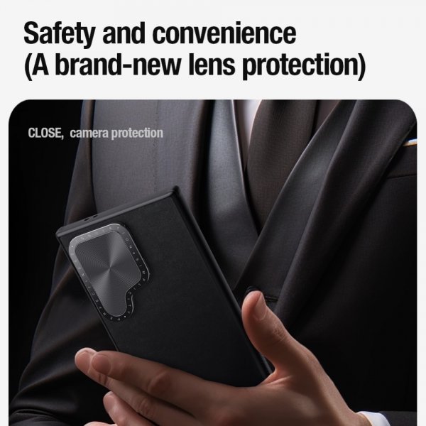 Nillkin Samsung Galaxy S24 Ultra Deksel CamShield Prop Leather Blå