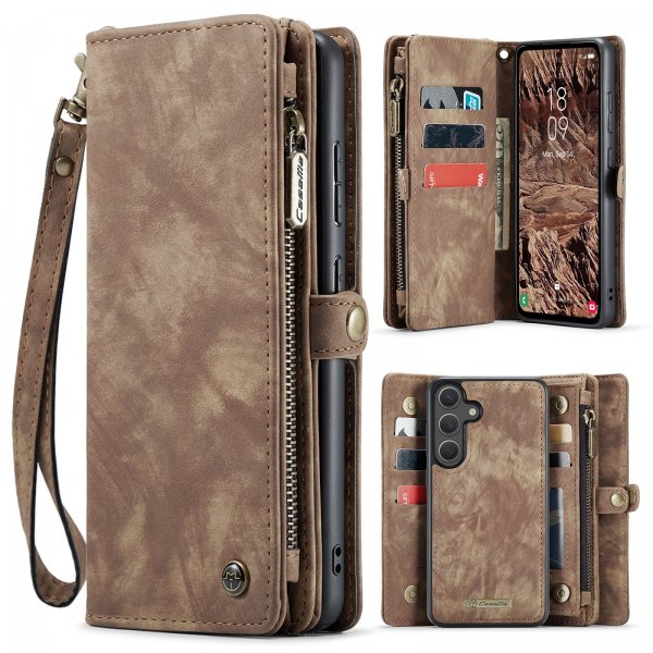 CaseMe Samsung Galaxy S25 FE Etui 008 Series Avtakbart Deksel Brun