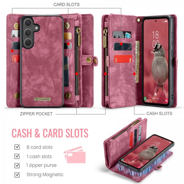 CaseMe Samsung Galaxy S25 FE Etui 008 Series Avtakbart Deksel Rød