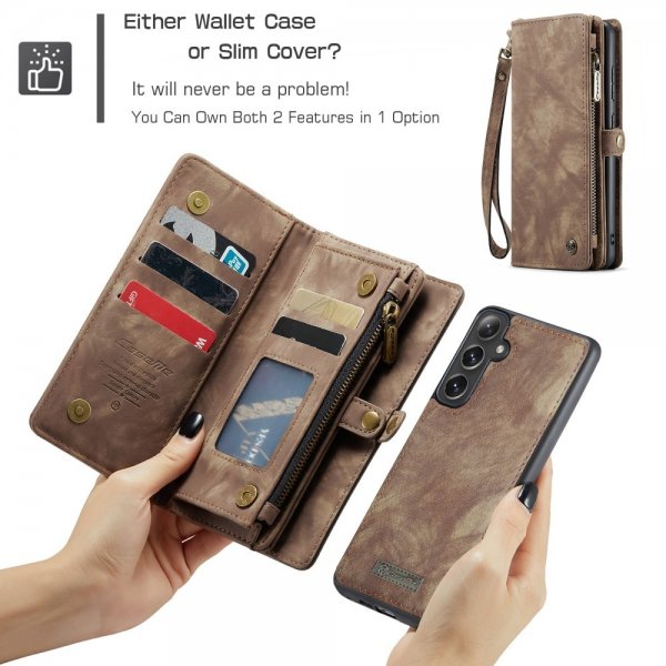CaseMe Samsung Galaxy S25 Etui 008 Series Avtakbart Deksel Brun