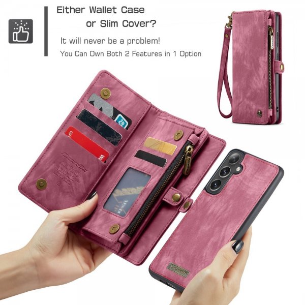 CaseMe Samsung Galaxy S25 Etui 008 Series Avtakbart Deksel Rød
