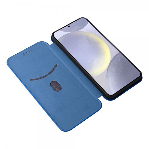 Samsung Galaxy S25 Etui Karbonfibertekstur Blå