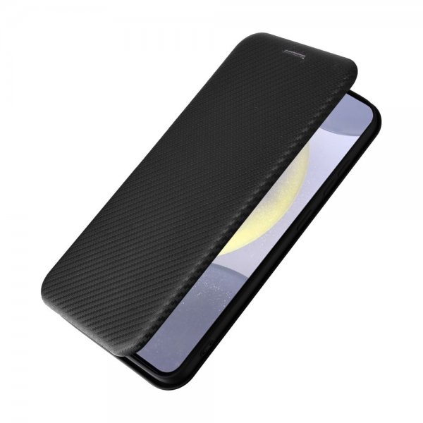 Samsung Galaxy S25 Etui Karbonfibertekstur Svart