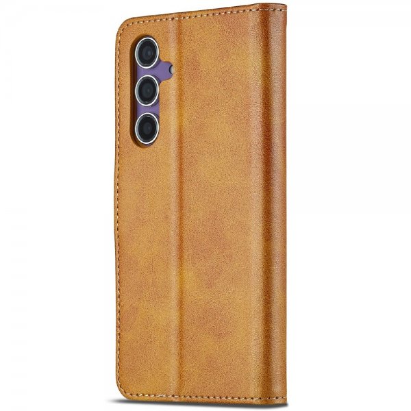 Lc.Imeeke Samsung Galaxy S25 Etui med Kortlomme stativfunksjon Lysebrun