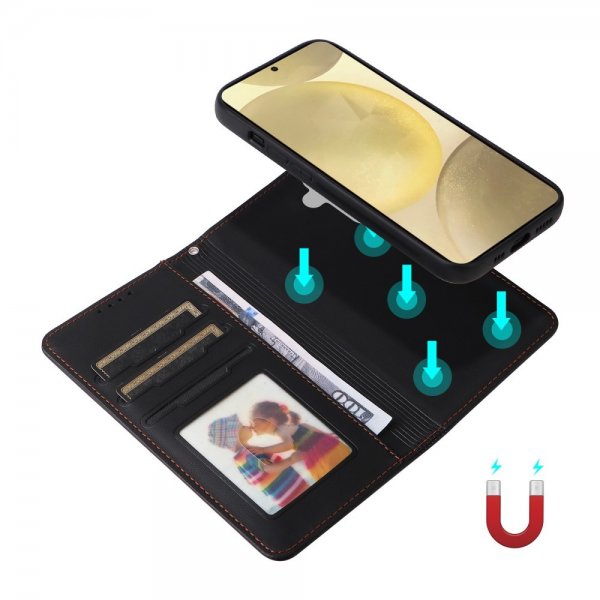 Betopnice Samsung Galaxy S25 Etui Avtagbart Deksel 005 Svart