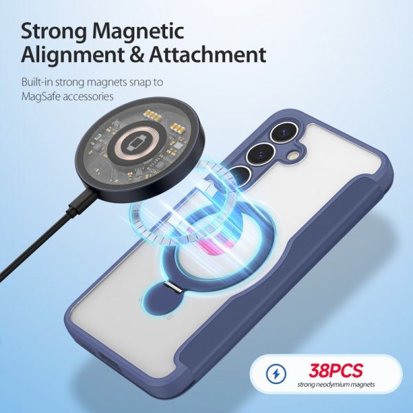 Dux Ducis Samsung Galaxy S25 Etui Skin X Pro Series Kickstand MagSafe Blå