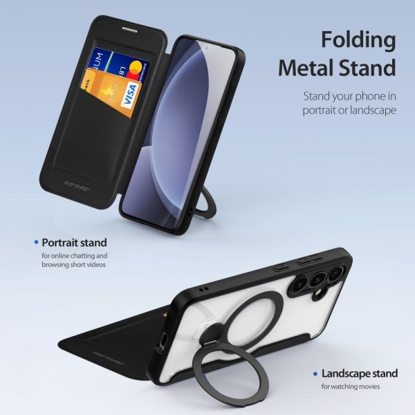 Dux Ducis Samsung Galaxy S25 Etui Skin X Pro Series Kickstand MagSafe Svart