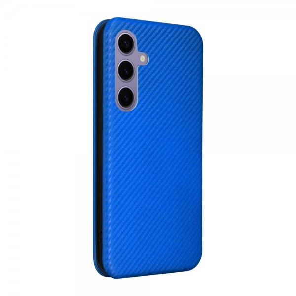 Samsung Galaxy S25 Plus Etui Karbonfibertekstur Blå
