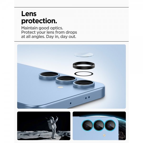 Spigen Samsung Galaxy S25 Plus Kamerabeskytter GLAS.tR EZ Fit Optik Pro 2-pakning Svart