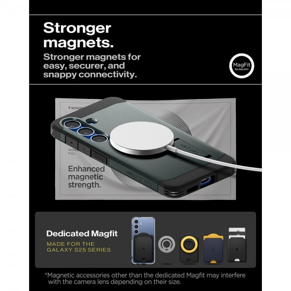 Spigen Samsung Galaxy S25 Plus Deksel Tough Armor MagFit Abyss Green