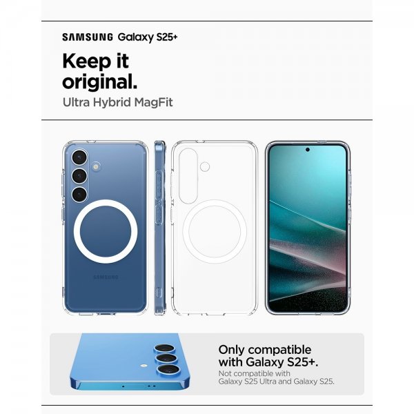 Spigen Samsung Galaxy S25 Plus Deksel Ultra Hybrid MagFit Clear White