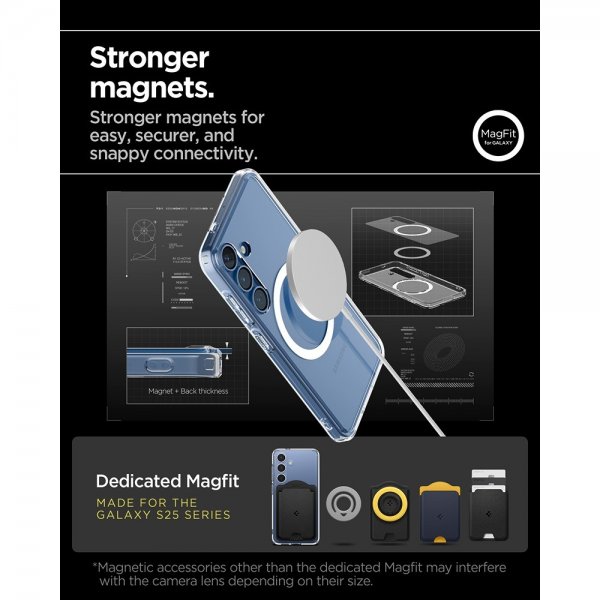 Spigen Samsung Galaxy S25 Plus Deksel Ultra Hybrid MagFit Clear White