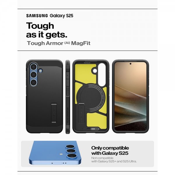Spigen Samsung Galaxy S25 Deksel Tough Armor MagFit Svart