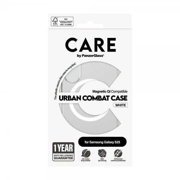 CARE by PanzerGlass Samsung Galaxy S25 Deksel Urban Combat MagSafe Hvit