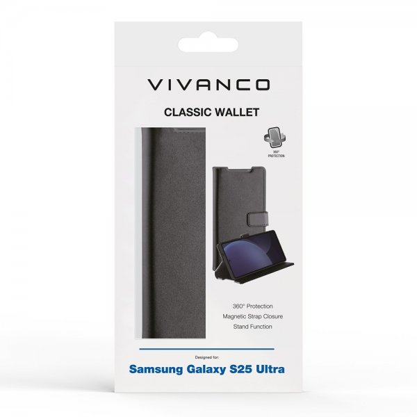 Vivanco Samsung Galaxy S25 Ultra Etui Classic Wallet Svart