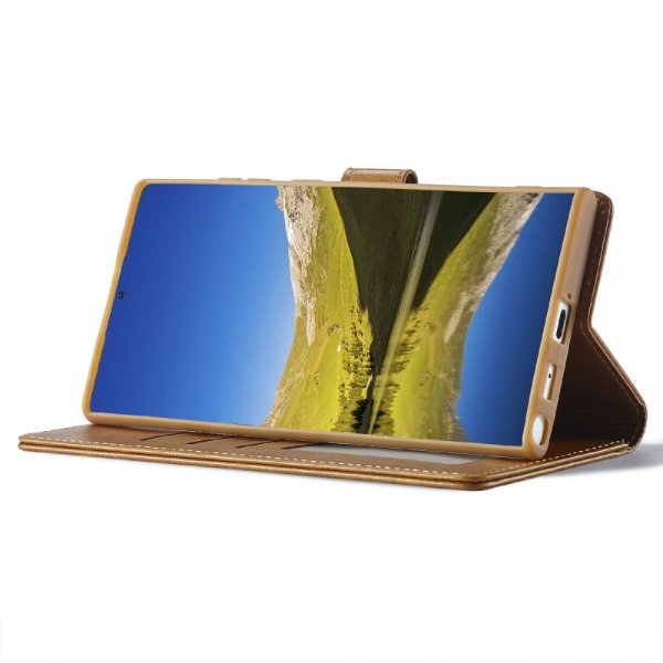 Lc.Imeeke Samsung Galaxy S25 Ultra Etui med Kortlomme stativfunksjon Lysebrun