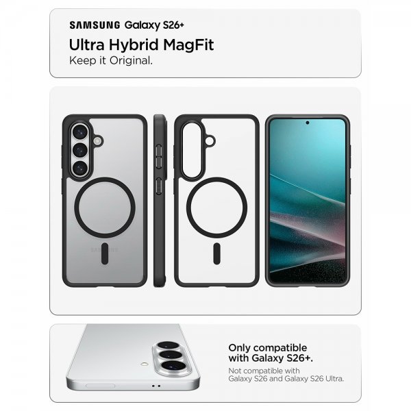 Spigen Samsung Galaxy S26 Plus Deksel Ultra Hybrid MagFit Matte Black