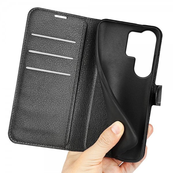 Samsung Galaxy S26 Ultra Etui Litchi Svart