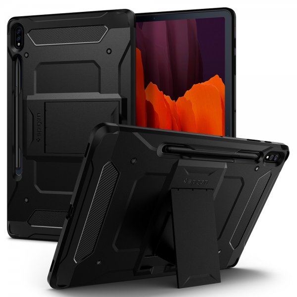 Spigen Samsung Galaxy Tab S7 Plus/Tab S8 Plus Deksel Tough Armor Pro Gunmetal