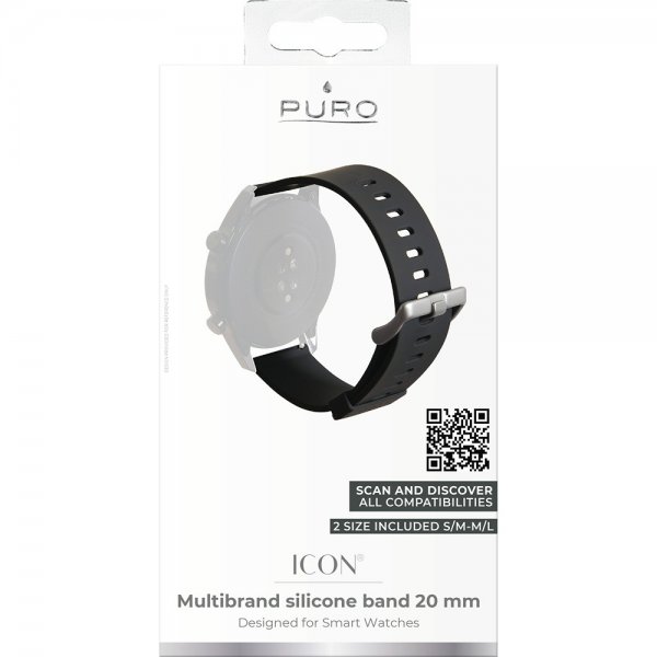 Puro Samsung Galaxy Watch 20mm Armbånd Icon Svart