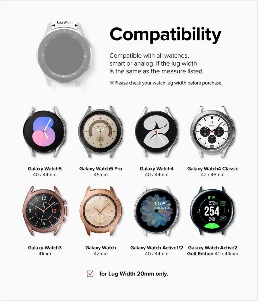 Ringke Samsung Galaxy Watch 20mm Armbånd Rubber One Bold Band Gray Sand