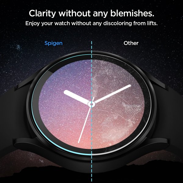 Spigen Samsung Galaxy Watch 4/5 44mm Skjermbeskytter GLAS.tR EZ Fit 2-pakning