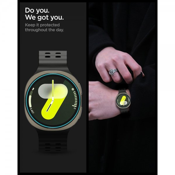 Spigen Samsung Galaxy Watch 8 44mm Skjermbeskytter GLAS.tR EZ Fit 2-pakning